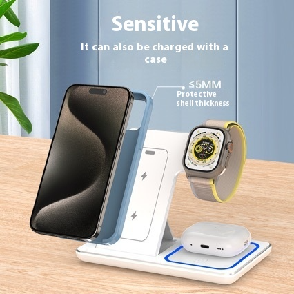 3-in-1 folding wireless charger for phone, watch and earbuds — Knackfolk, image 2